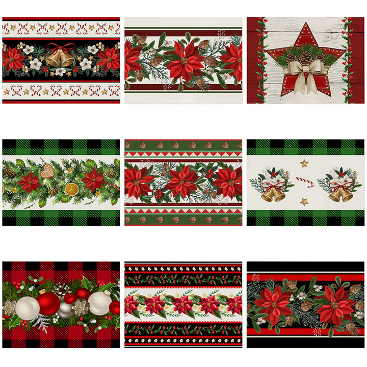 Festive Pinecone Star Holiday Indoor-Outdoor Doormat with Non-Slip Backing