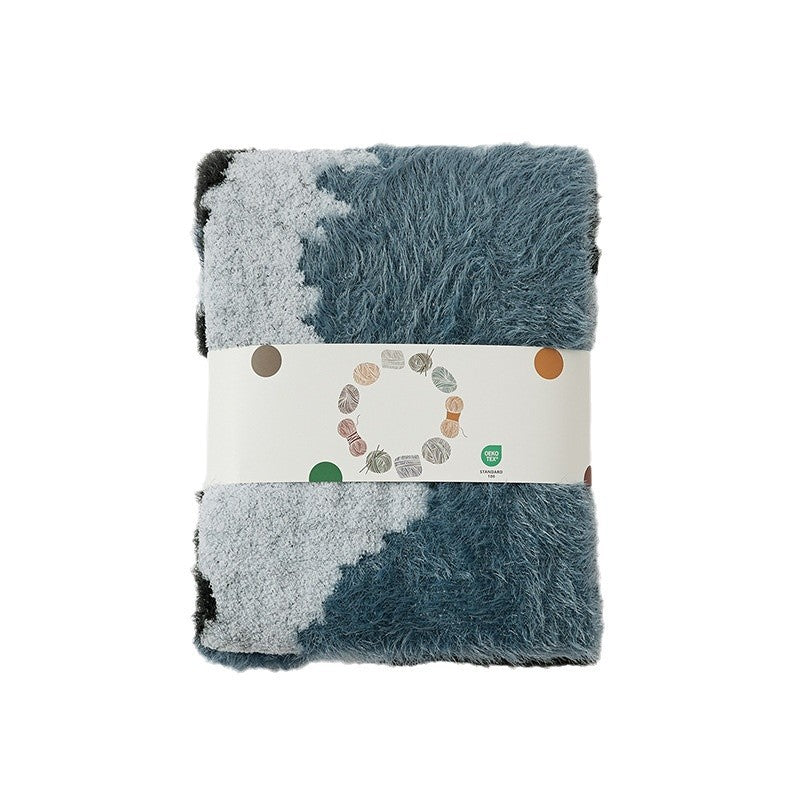 Oversized Plush Shaggy Abstract Jacquard Throw Blanket