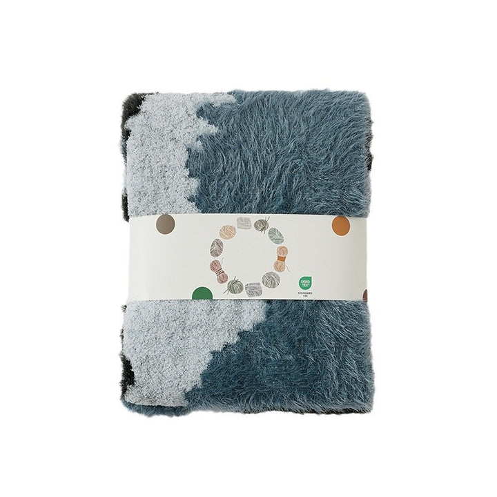 Oversized Plush Shaggy Abstract Jacquard Throw Blanket