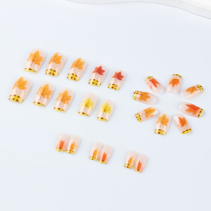 Seasonal Leaf-Themed Press-On Nails Stornfield
