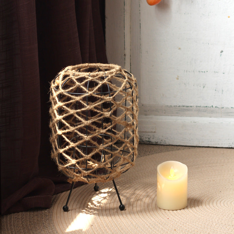 Decorative basket with natural fiber design Stornfield