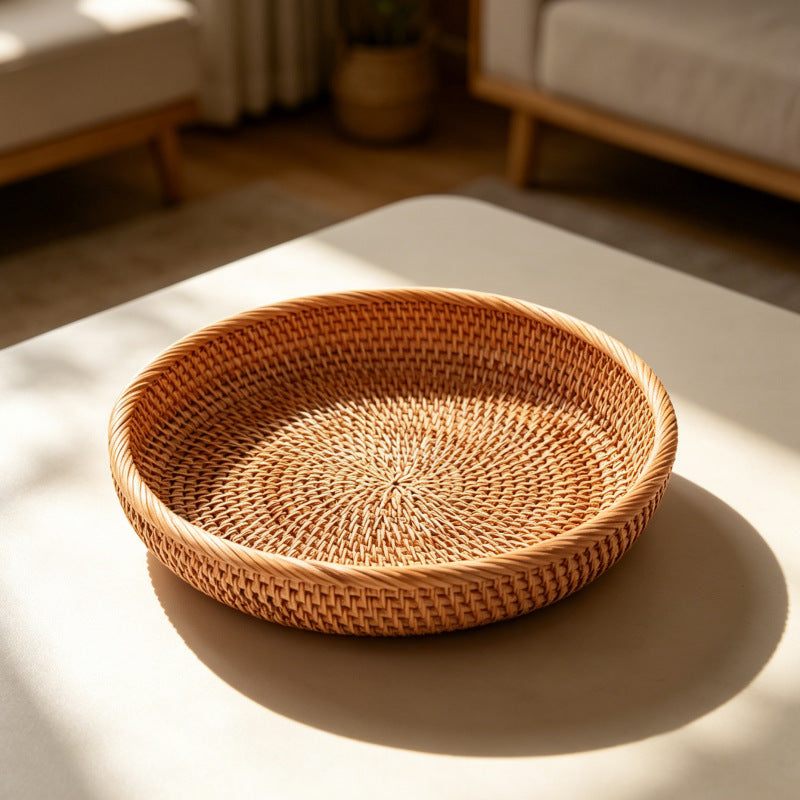 Round Decorative Woven Serving Tray Stornfield