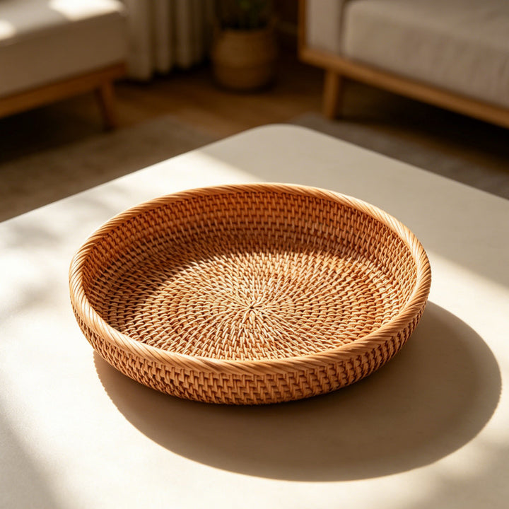 Round Decorative Woven Serving Tray Stornfield