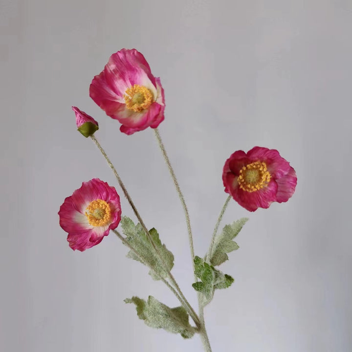 Lifelike Poppy Flower Stem