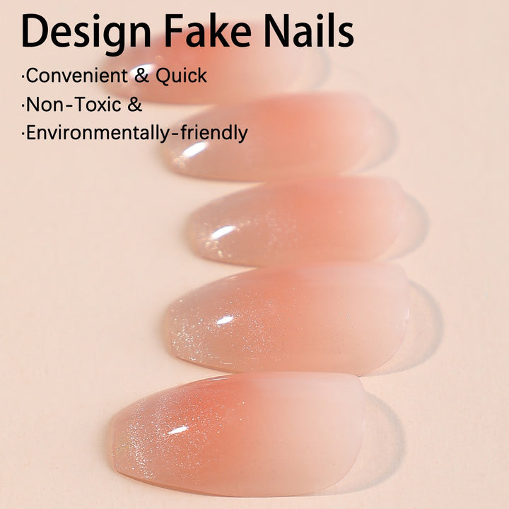 Nail art set with ombre effect and glitter accents Stornfield