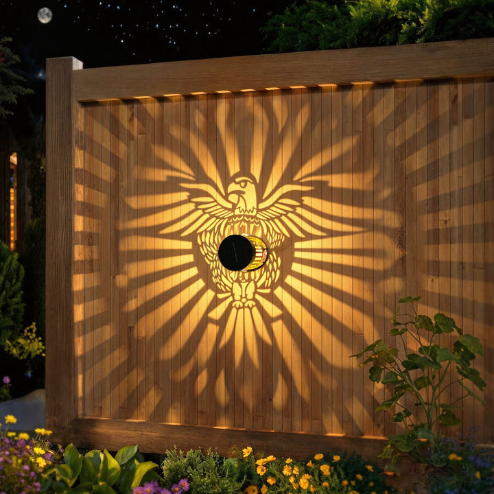 Outdoor Mandala Solar Projection Wall Lights With Patterned Metal Casing And Automatic Dusk-To-Dawn Sensor Stornfield
