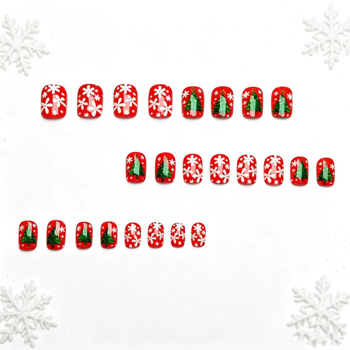 Artificial nails with festive Christmas tree design Stornfield