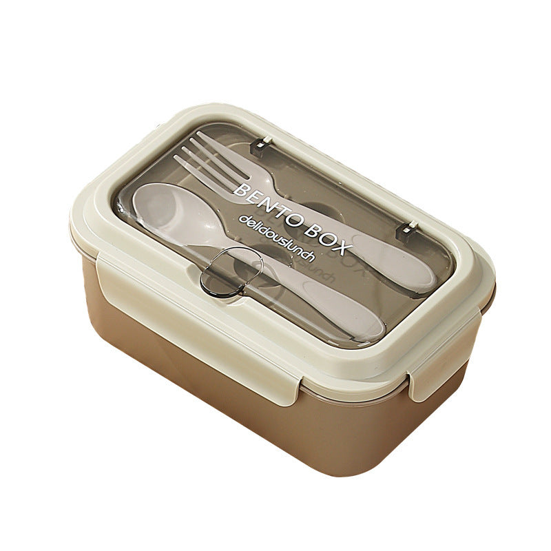 Multi-Compartment Bento Lunch Box with Integrated Utensils