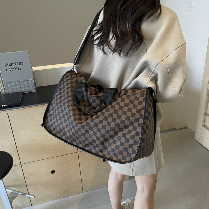 Stylish Checkerboard Travel Duffel Bag Stornfield