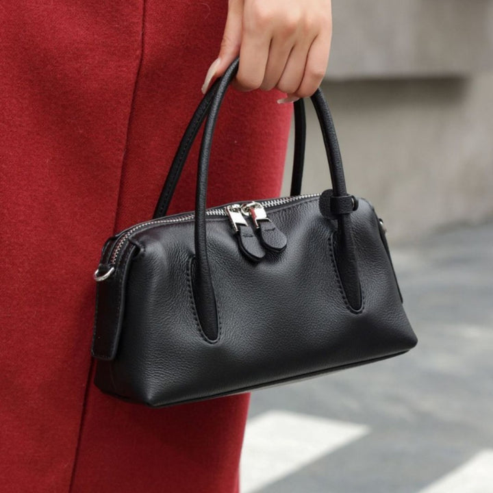 Mini Structured Pebbled Top-Handle Convertible Crossbody Bag