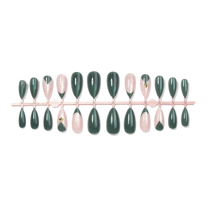 Deluxe Press-On Nail Set with Christmas-inspired Designs Stornfield