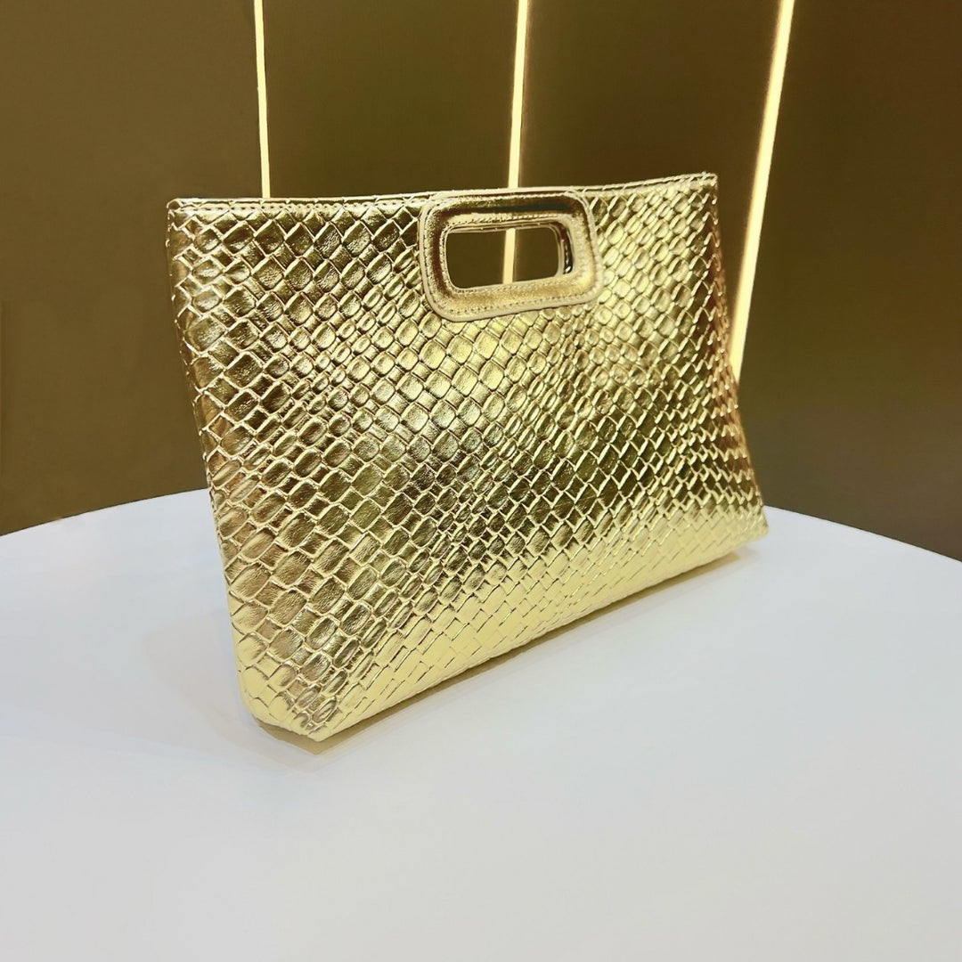 Textured Metallic Evening Clutch