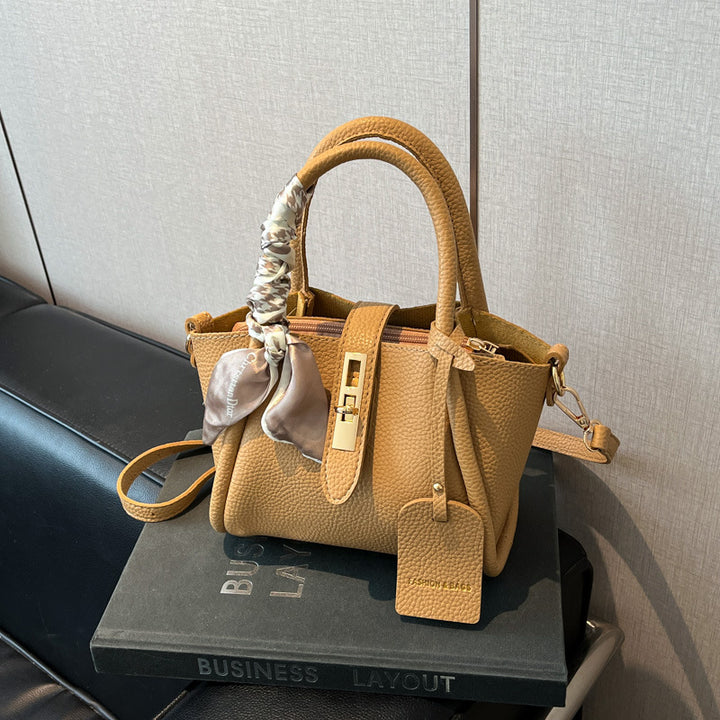 Textured Leather Mini Handheld Satchel
