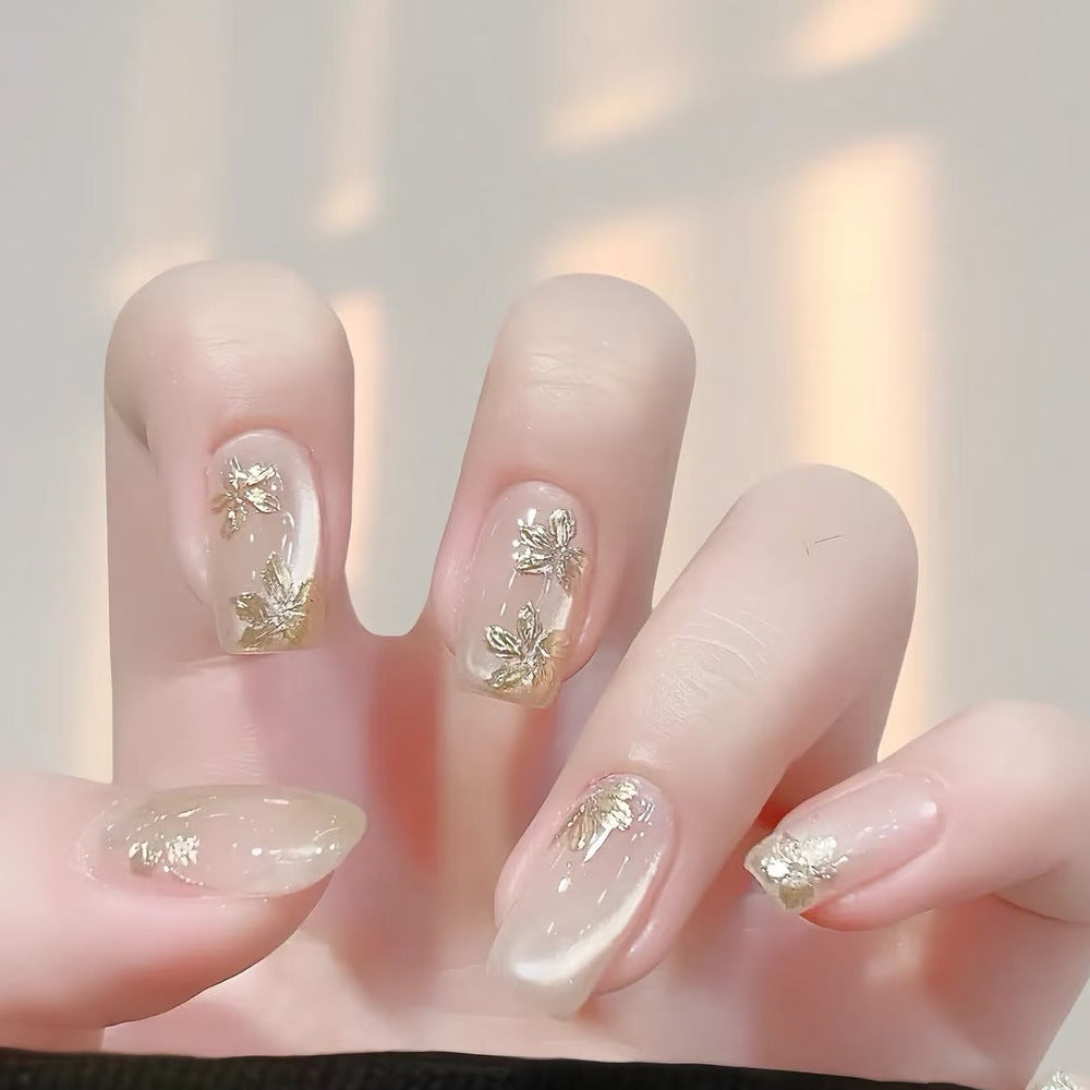 Artistic Floral-Embellished Press-On Nails Stornfield
