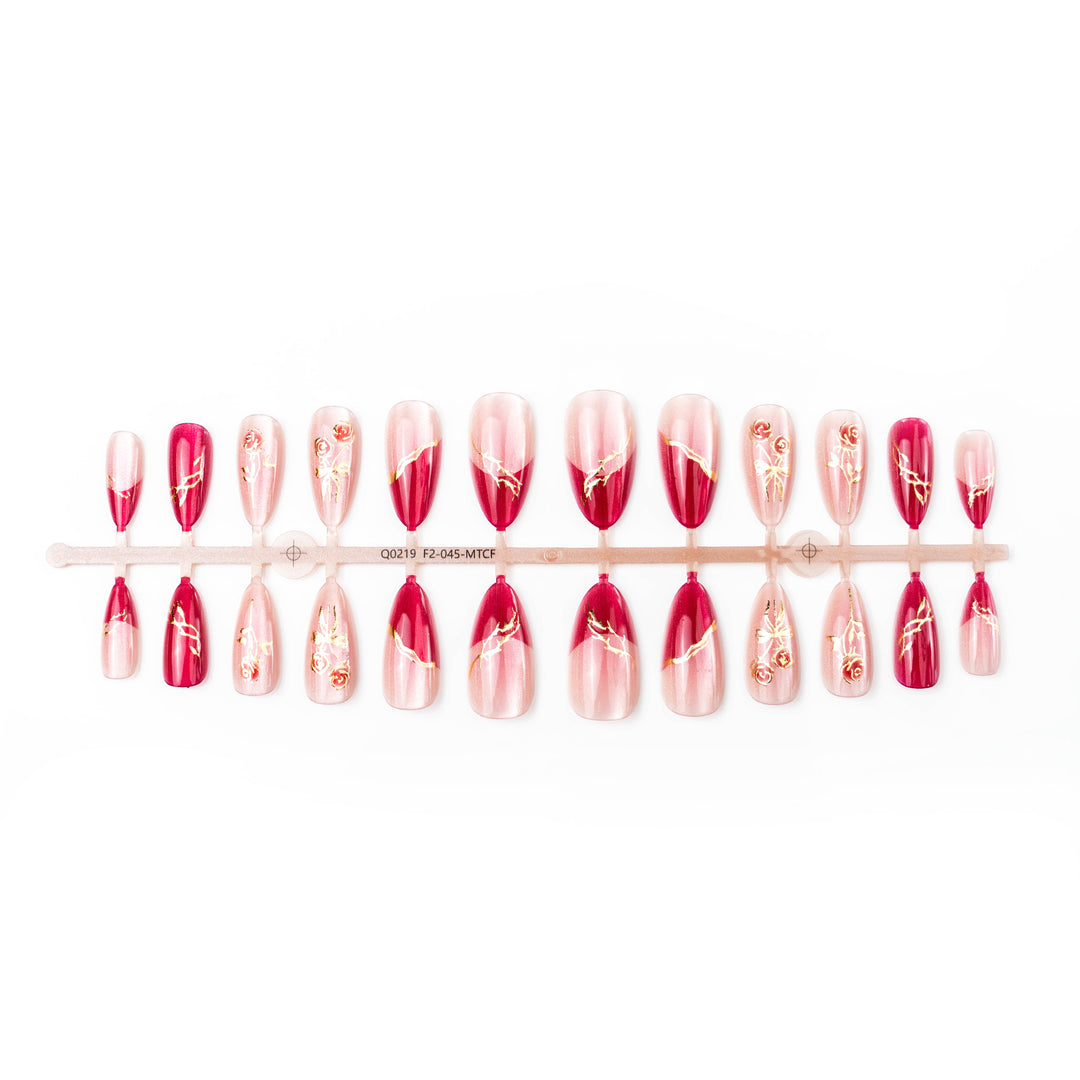Artistic Rose-Inspired Press-On Nail Art Stornfield