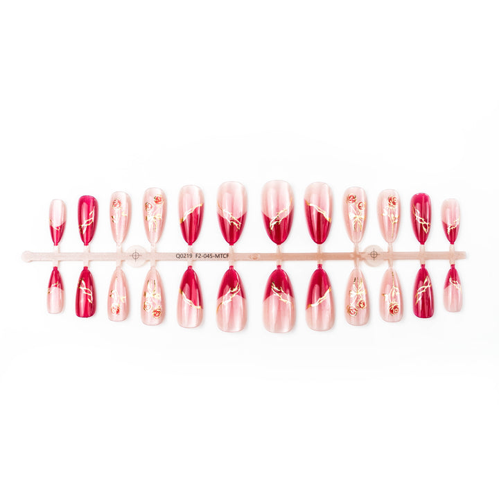 Artistic Rose-Inspired Press-On Nail Art Stornfield