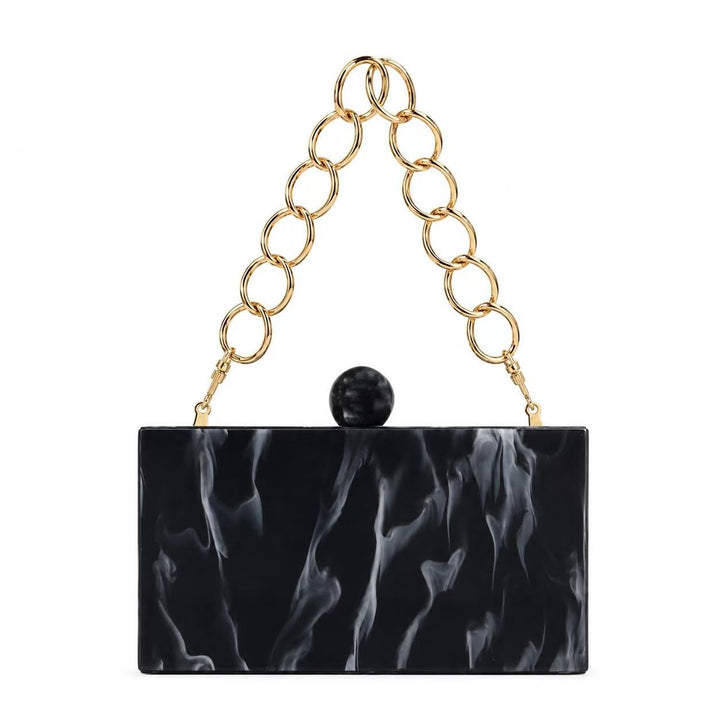 Elegant Marbled Acrylic Clutch