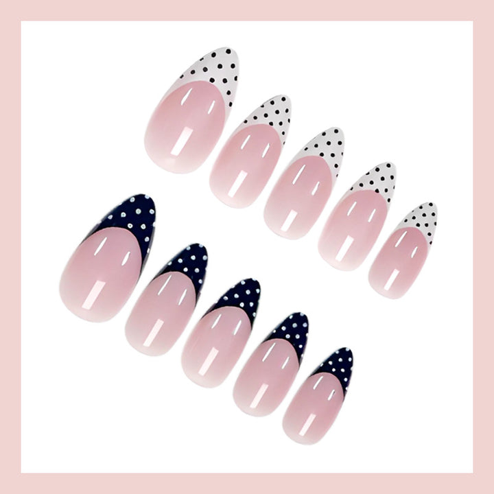 Artificial nail set with circular dots and modern tips Stornfield