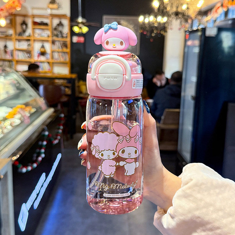 Women's water bottle with interactive lid and cute character design Stornfield