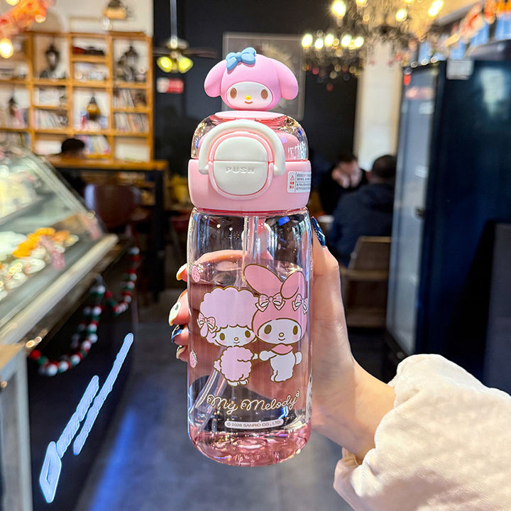 Women's water bottle with interactive lid and cute character design Stornfield