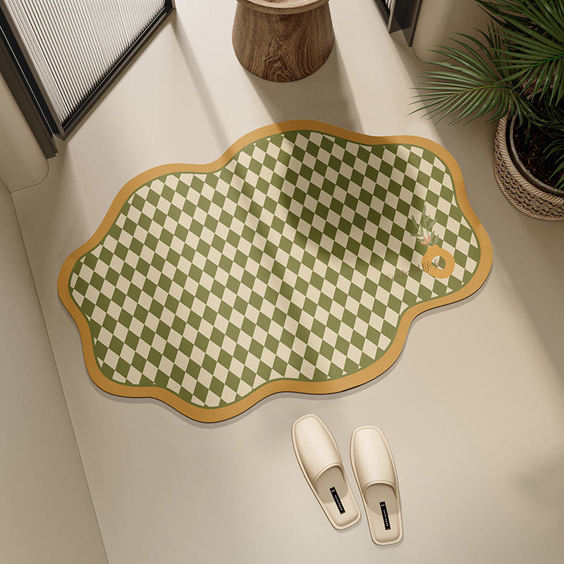 Stylish Checkerboard Bath Mat