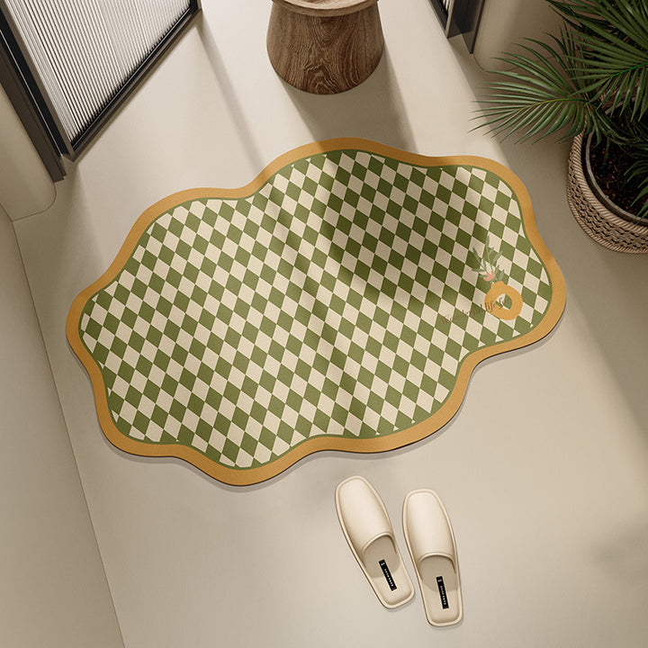 Stylish Checkerboard Bath Mat