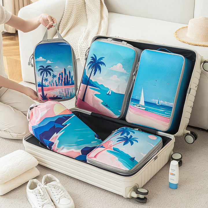 Set of travel organizers with unique nature motifs Stornfield