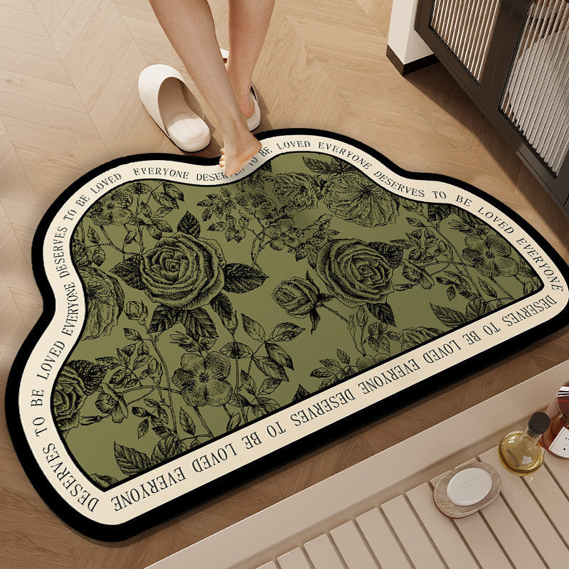 Floral Pattern Bath Mat