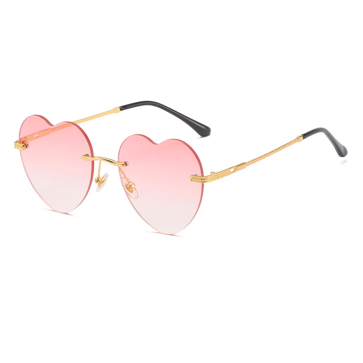 Women's Heart-Shaped Sunglasses with Mirrored Lenses and Gold Frame Stornfield