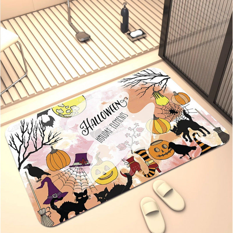 Halloween-Themed Decorative Bath Mat