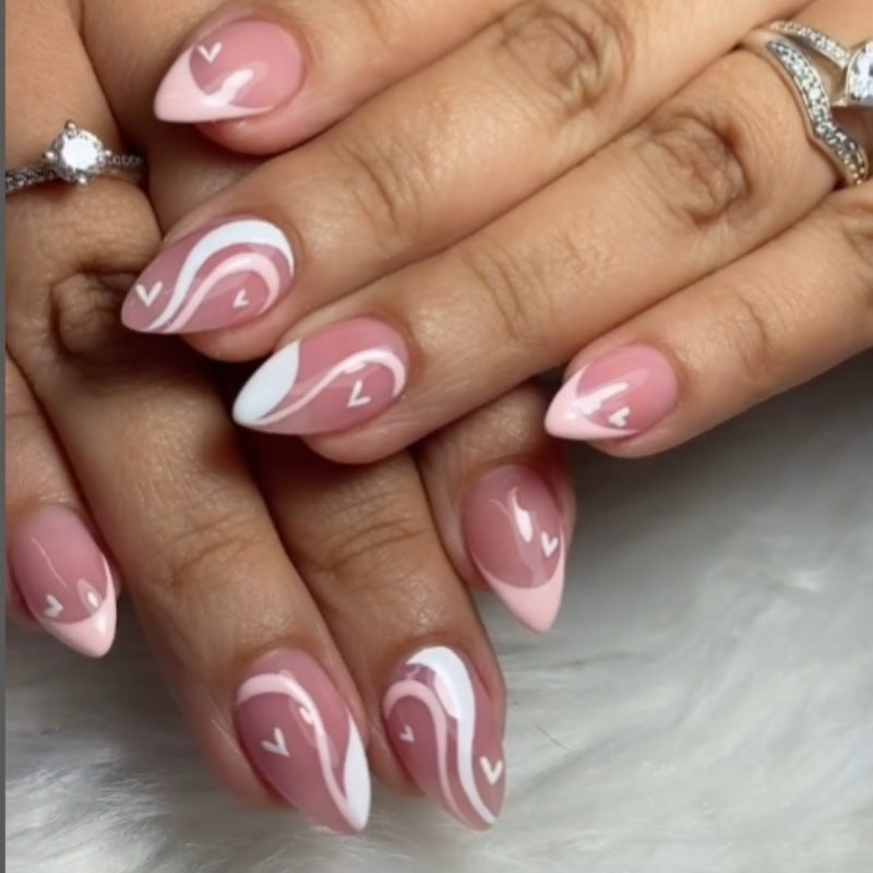 Artistic Heart-Design Press-On Nails Stornfield