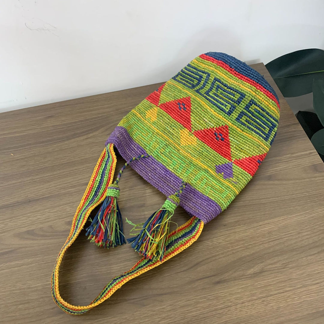 Handmade tote bag with colorful tassels Stornfield