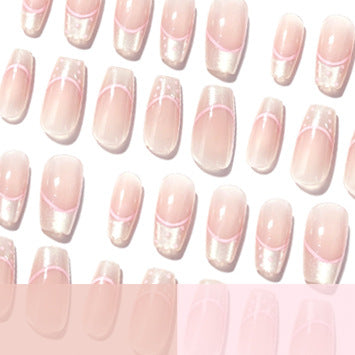 Elegant French Tip Acrylic Nail Set Stornfield
