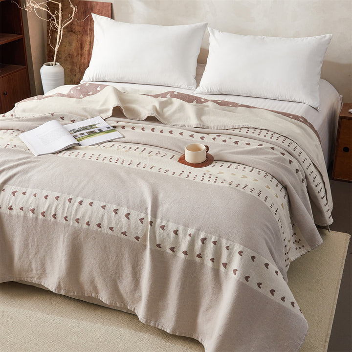 Reversible Floral Jacquard Cotton Coverlet Quilt Bedspread
