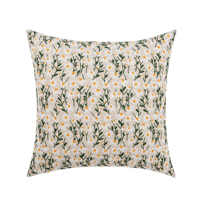 Square decorative cushion cover with relief diamond passe-partout structure made of cotton-linen mix Stornfield
