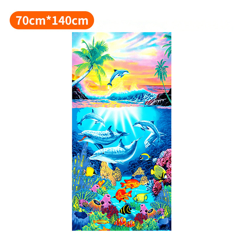 Beach towel with tropical flamingo design Stornfield