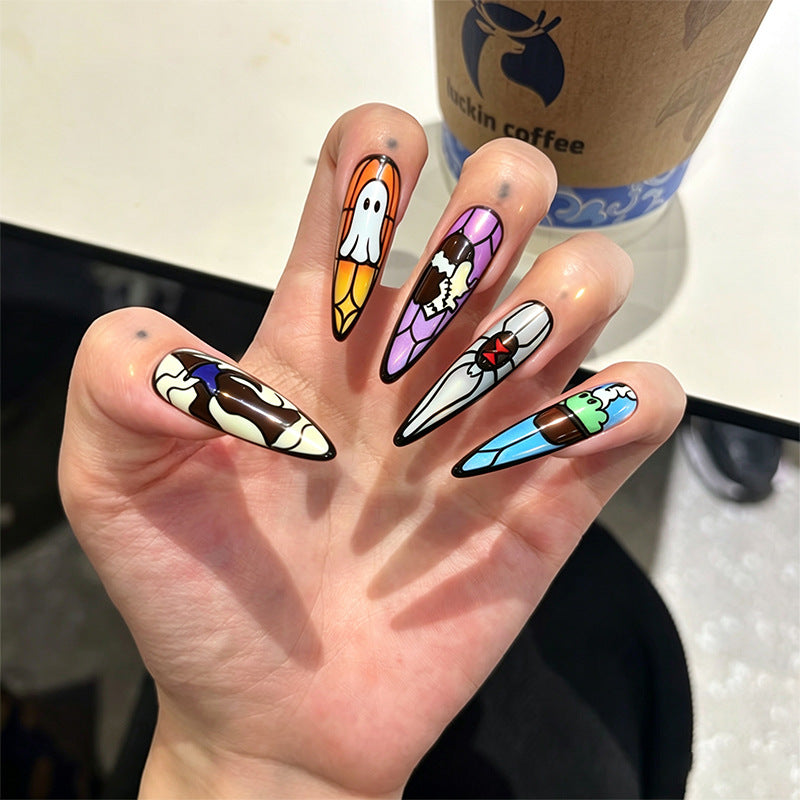 Artistic Nail Tips with Ice Cream Design Stornfield