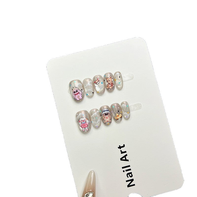 Cute Character-Themed Press-On Nails