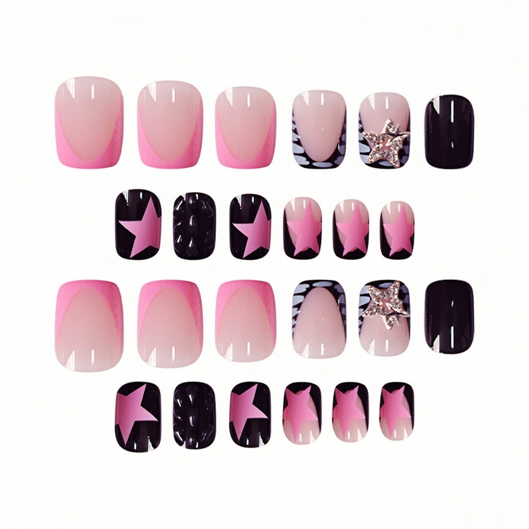 Artistic Star-Embellished Nail Art Extensions Stornfield