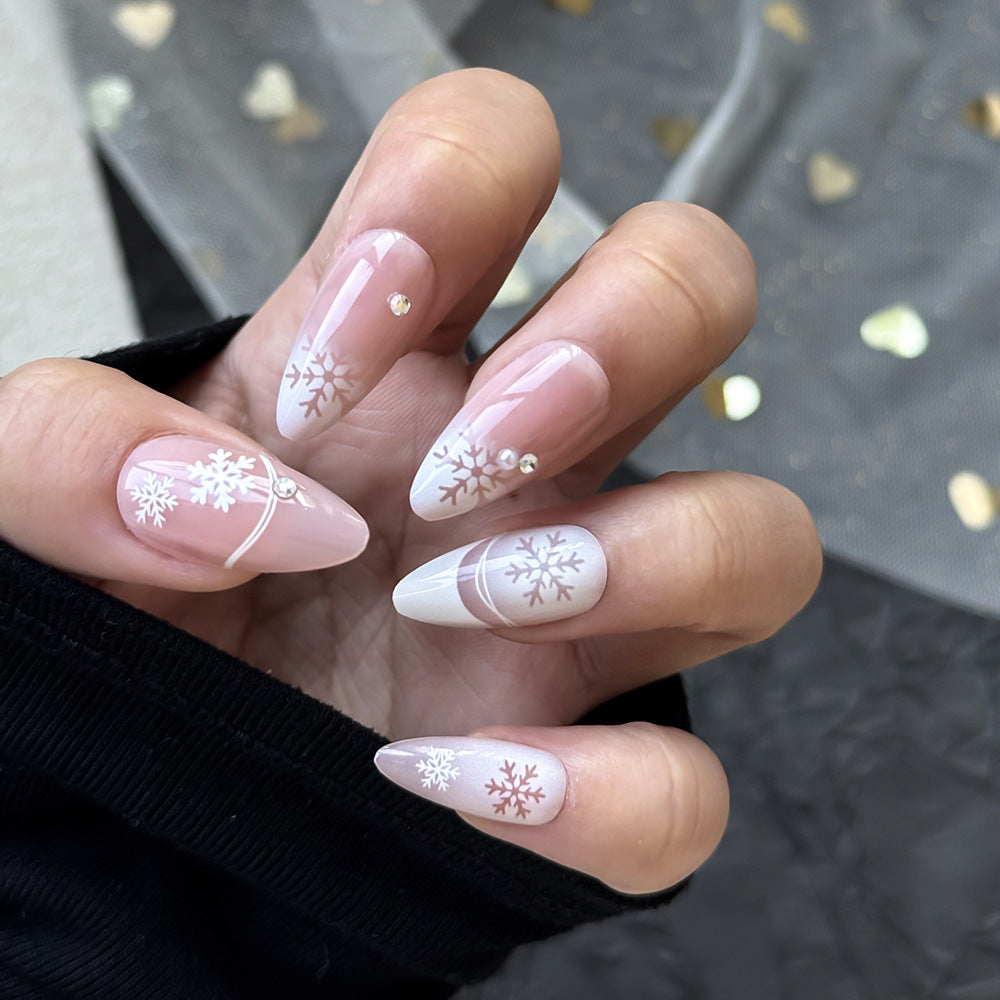 Elegant Winter-Themed Press-On Nails Stornfield