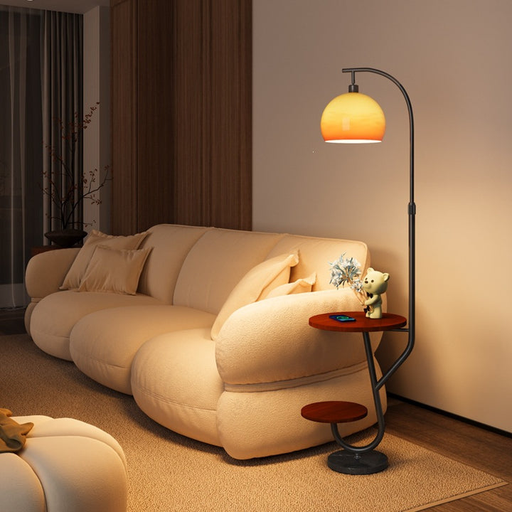 Multi-Functional Artistic Floor Lamp with Integrated Side Table