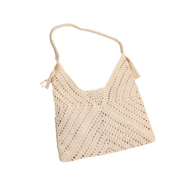 Handmade macrame crossbody bag with playful tassels Stornfield