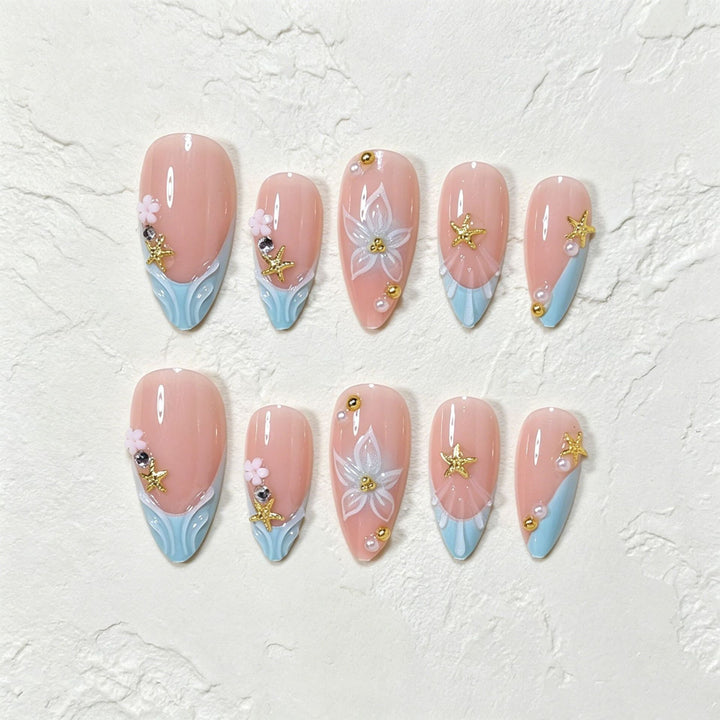 Artistic Butterfly-Themed Press-On Nail Art Stornfield