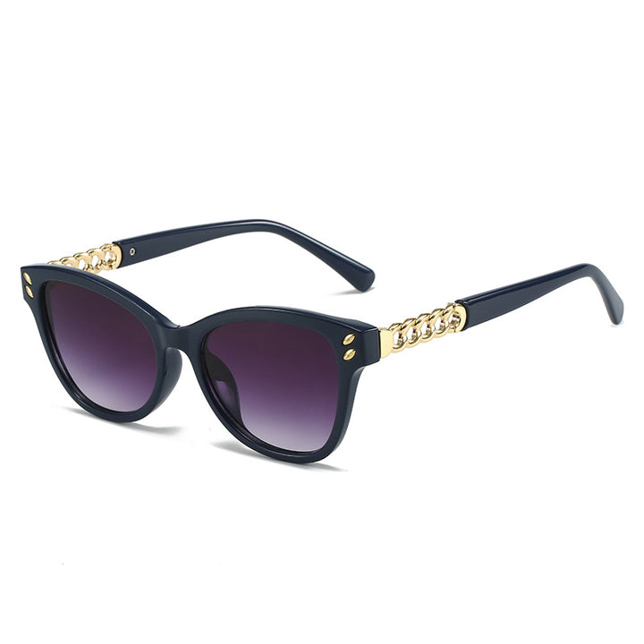 Ladies fashionable cat-eye sunglasses with luxurious chain accents Stornfield