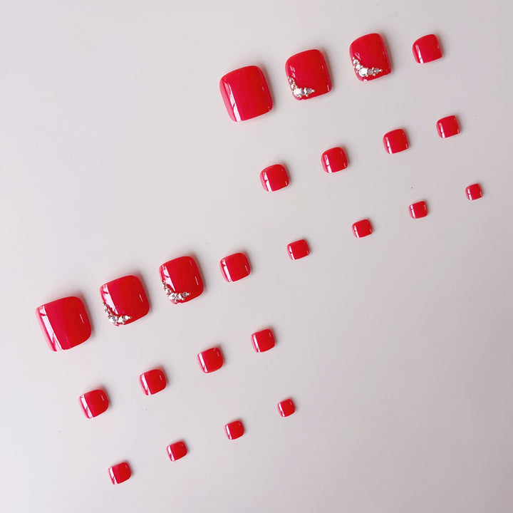 Acrylic nail set with elegant rhinestone details Stornfield