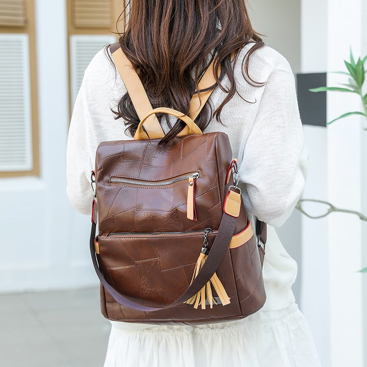 Textured Faux Leather Backpack Stornfield