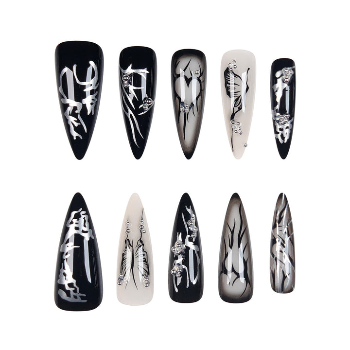 Gothic-Inspired Stiletto Press-On Nails Stornfield