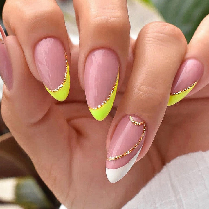 Creative nail art set with leopard pattern and glitter accents Stornfield