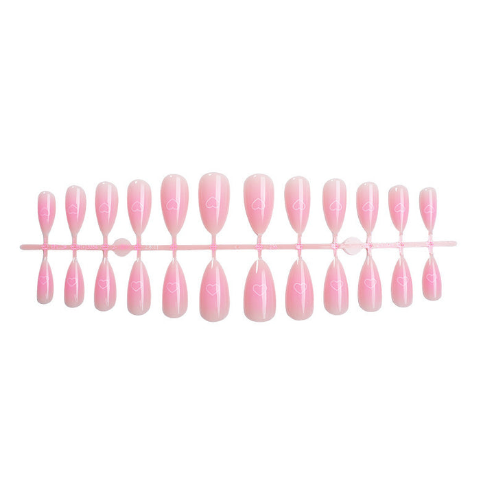 Heart-Patterned Press-On Nail Art Set