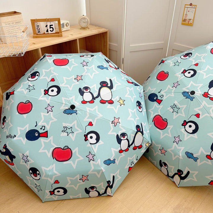 Ladies collapsible umbrella with playful penguin design Stornfield